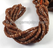 Chocolate Moonstone Faceted Tyre Shape Beads Chocolate Moonstone Faceted Tyre Shape Beads