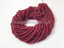 Ruby Faceted Roundelle Deep Beads