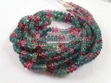 Blue Tourmaline Smooth Roundelle Beads