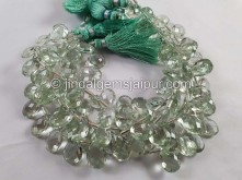 Green Amethyst Big Faceted Pear Beads -- GRAMA60