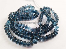 London Blue Topaz Smooth Roundelle Beads