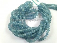 Deep Blue Milky Aquamarine Smooth Roundelle Beads