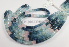 Multi Aquamarine Cut Bolt Shape Medium Beads Multi Aquamarine Cut Bolt Shape Medium Beads
