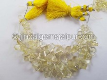 Lemon Quartz Flat Slice Cut Beads