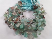 Aqua Chalcedony Smooth Pear Beads