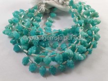 Amazonite Shaded Carved Shield Pear Beads
