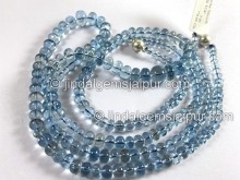 Deep Aquamarine Smooth Roundelle Beads