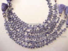 Iolite Faceted Pear Shape Beads