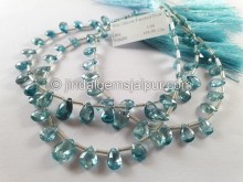 Blue Zircon Faceted Pear Beads -- ZRCN44