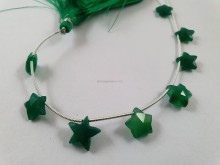 Green Onyx Faceted Star Beads