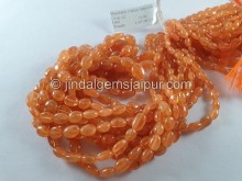 Mandarin Garnet Smooth Oval Beads