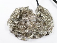 Black Rutile Faceted Oval Beads