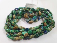 Azurite Malachite Smooth Oval Beads