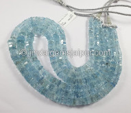 Aquamarine Step Cut Bolt Shape Beads