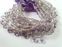 Pink Amethyst Fancy Faceted Heart Beads