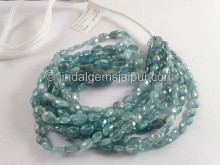 Blue Zircon Faceted Oval Beads