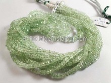 Light Basil Green Tourmaline Faceted Roundelle Shape Beads