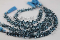London Blue Topaz Faceted Pear Shape Beads