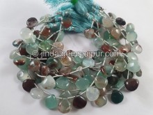 Aqua Chalcedony Big Smooth Heart Beads
