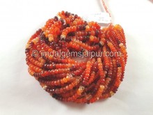 Fire Opal Faceted Roundelle Beads