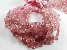 Strawberry Quartz Faceted Pear Beads