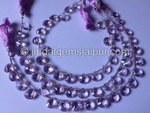 Pink Amethyst Double Concave Cut Heart Beads