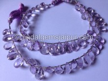 Pink Amethyst Double Concave Cut Pear Beads