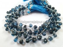 London Blue Topaz Faceted Drop Beads