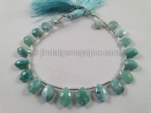 Larimar Faceted Dolphin Pear Beads -- LAR39