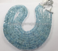 Aquamarine Step Cut Bolt Shape Beads