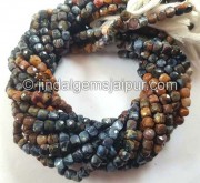 Pietersite Faceted Cube Shape Beads