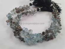 Moss Aquamarine Faceted Drop Beads -- MSAQ51
