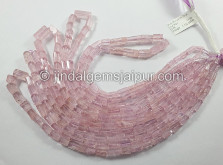 Pink Morganite Step Cut Pipe Shape Beads Pink Morganite Step Cut Pipe Shape Beads