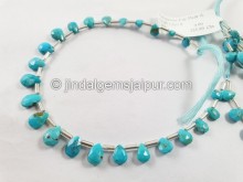 Turquoise Arizona Far Faceted Pear Shape Beads