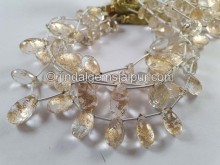 Gold Leaf Doublet Faceted Drops Beads -- DBLT2