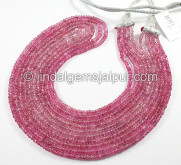 Pink Spinel Shaded Smooth Roundelle Shape Beads