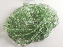 Green Amethyst Concave Cut Barrel Beads