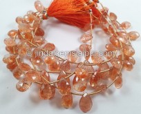 Sunstone Faceted Pear Beads -- SNSA43