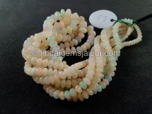 Ethiopian Opal White Smooth Roundelle Beads