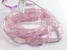 Pink Morganite Step Cut Pipe Shape Beads