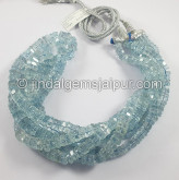 Aquamarine Step Cut Bolt Shape Beads