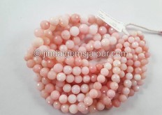 Pink Opal Faceted Round Balls  -- POP74