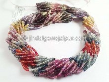 Multi Sapphire Smooth Roundelle Beads -- SPPH204 Multi Sapphire Smooth Roundelle Beads -- SPPH204