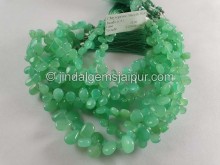Apple Green Chrysoprase Smooth Pear Beads -- CRPA82