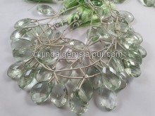 Green Amethyst Front Drill Faceted Pear Beads -- GRAMA67