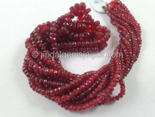 Red Spinel Faceted Roundelle Beads  -- RDSP8