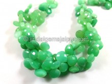 Chrysoprase Shaded Far Faceted Heart Beads