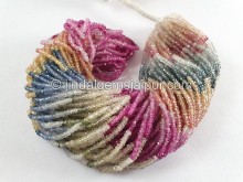 Multi Sapphire Faceted Roundelle Beads -- SPPH181 Multi Sapphire Faceted Roundelle Beads -- SPPH181