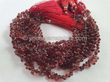 Rhodolite Garnet Faceted Drops Beads -- GRNA100