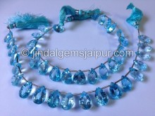 Sky Blue Topaz Concave Cut Pear Beads